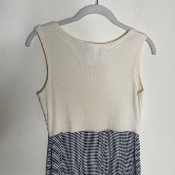 Vintage‎ Brioche Knit & Checkered Lightweight Midi Dress Sleeveless - Picture 7 of 12